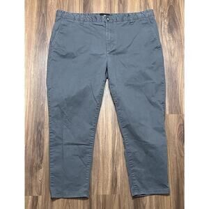 Under 5'10 U-510 Mens Grey Khaki Chino Pants Tapered Slim Charcoal Sz 38x25